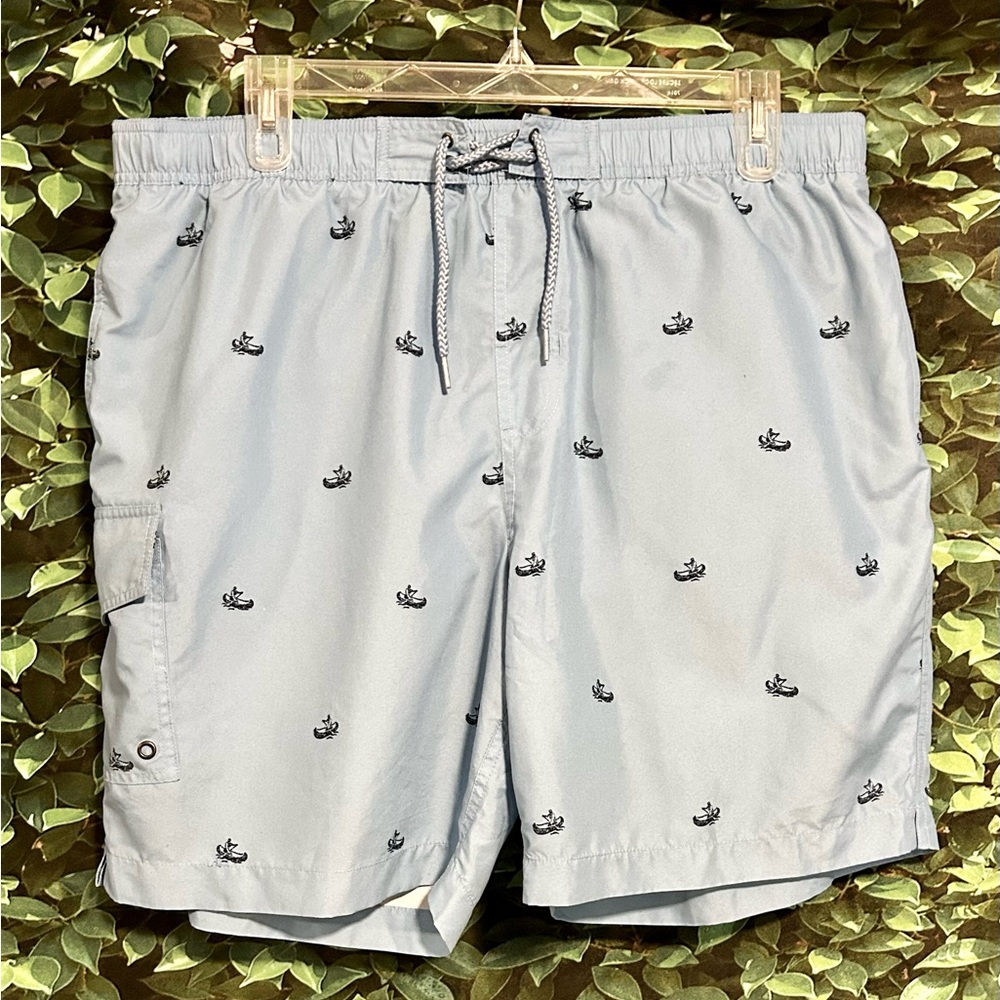 Gap Swim Trunks Blue Canoe Print Mens XXL